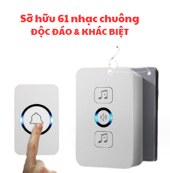 [ Viedeo quay thật ] Chuông cửa không dây cao cấp  chống nước tốt, kết nối xa 151m, 61 kiểu chuông,bảo hành 1 đổi 1