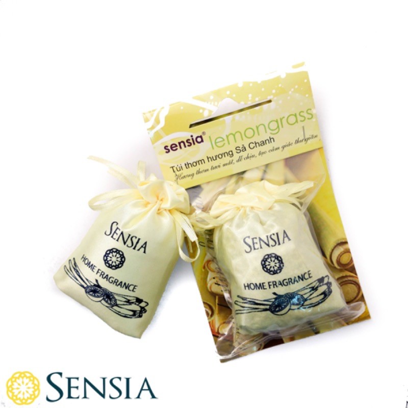 Túi thơm Sensia hương Sả chanh dùng treo tủ quần áo, để trong túi xách giúp khử mùi, làm thơm