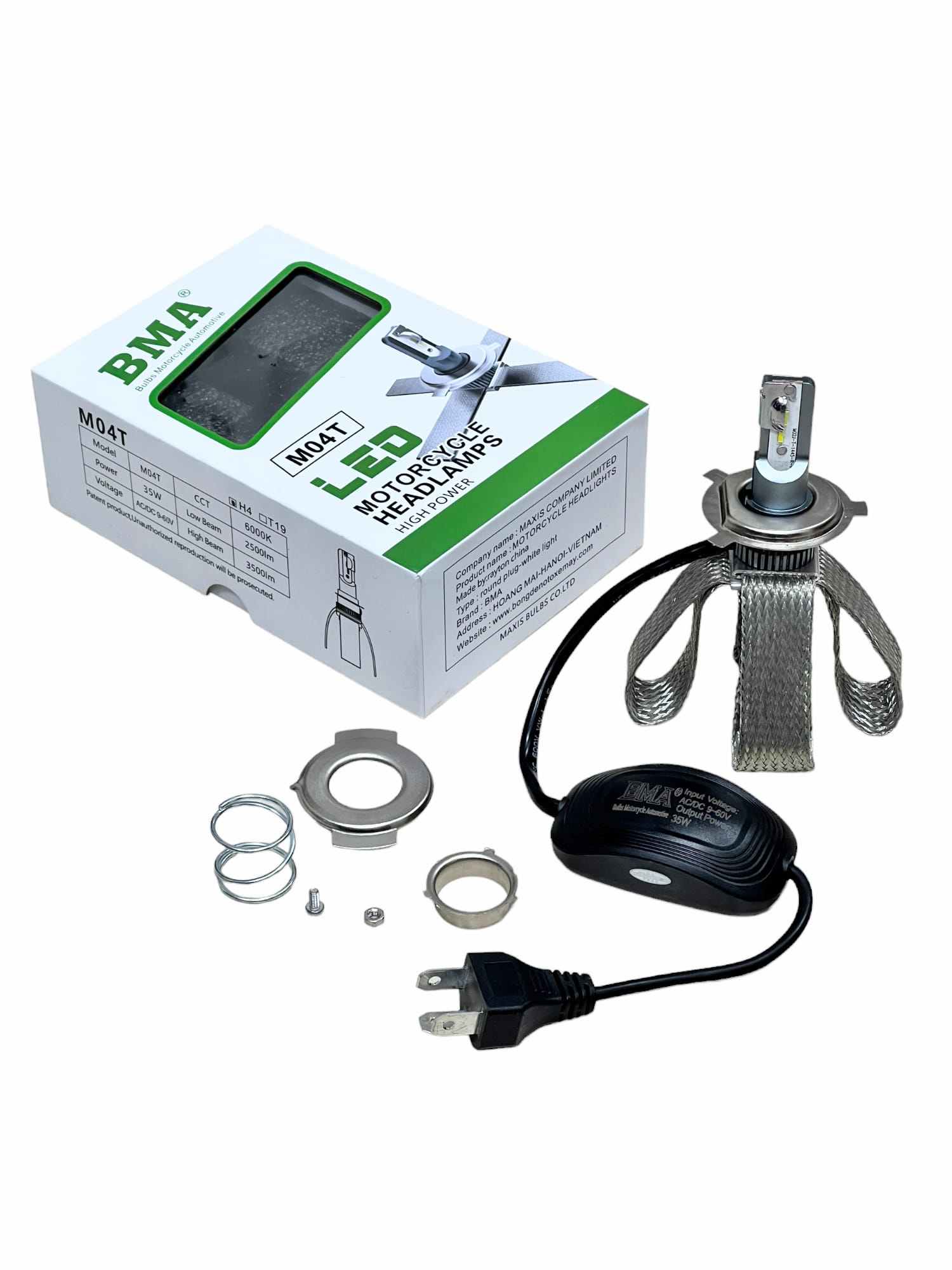 Đèn led pha m04t bma 35w , ánh sáng trắng 6000k chân h4 , m5 lắp xe máy không độ chế