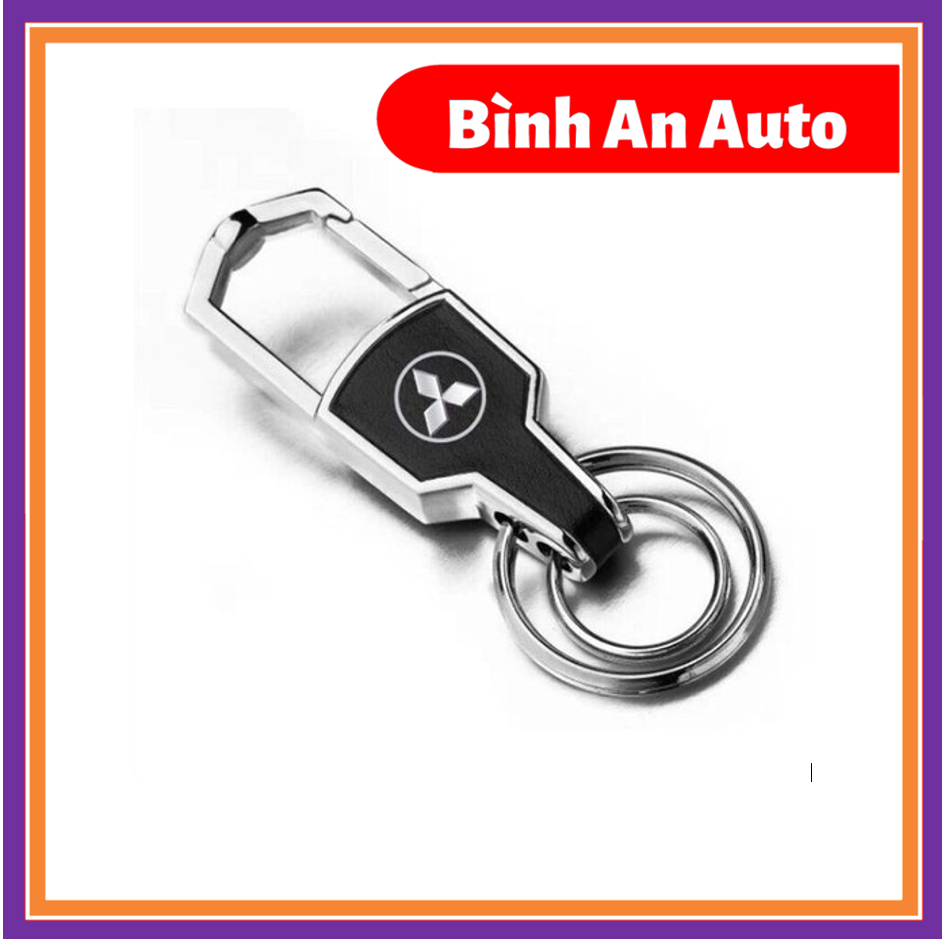MITSUBISHI - Móc chìa khóa ô tô da cao cấp logo hãng Mitsubishi