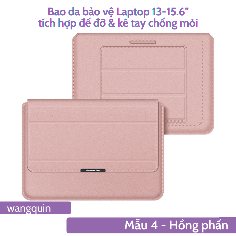 Sẵn VN - SHIPNOW W&Q Bao Da Bao Laptop Macbook 13 - 13.3 - 14 - 15.4 - 15.6 inch Sang Trọng Cao Cấp Nhiều Tính Năng Tích Hợp Giá Đỡ và Kê Tay