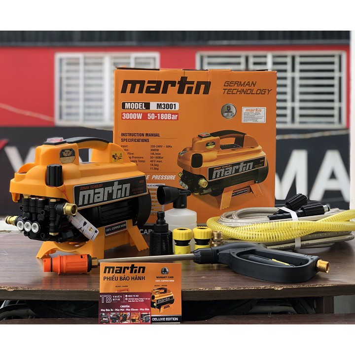 [HCM]MÁY RỬA XE ÁP LỰC CAO MARTIN 3000W JAPAN THẾ HỆ MỚI 2020 CÓ CHỈNH ÁP SIÊU MẠNH CHÍNH HÃNG BH 12 THÁNG - 3001