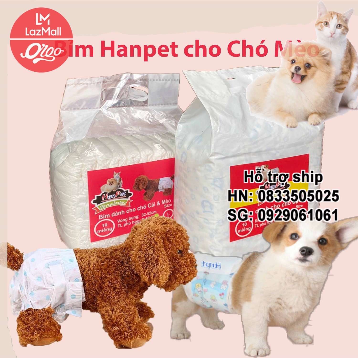 Orgo - 10 miếng bỉm quần chó mèo cao cấp loại siêu thấm