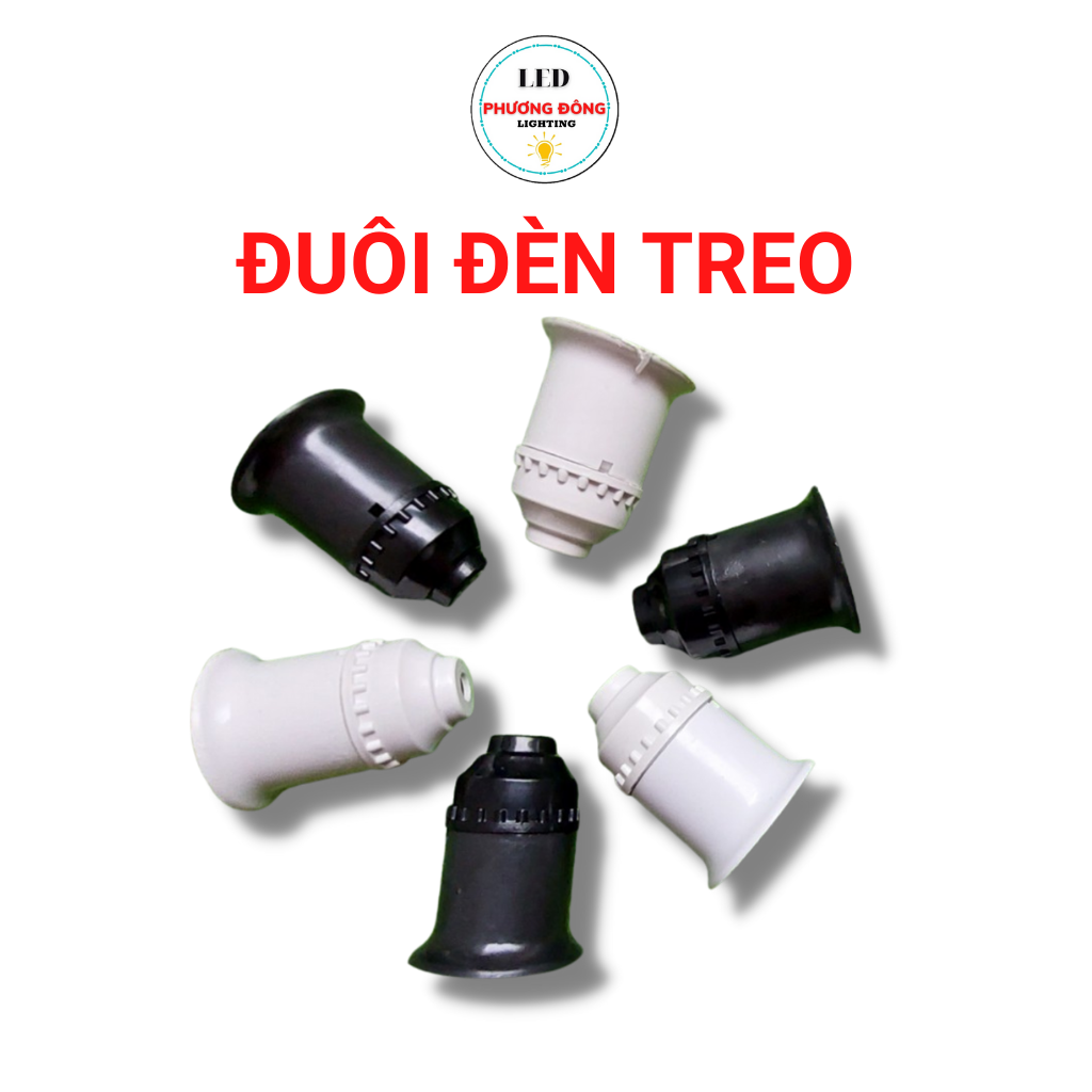 Combo 2 đuôi đèn treo e27 trắng, đen