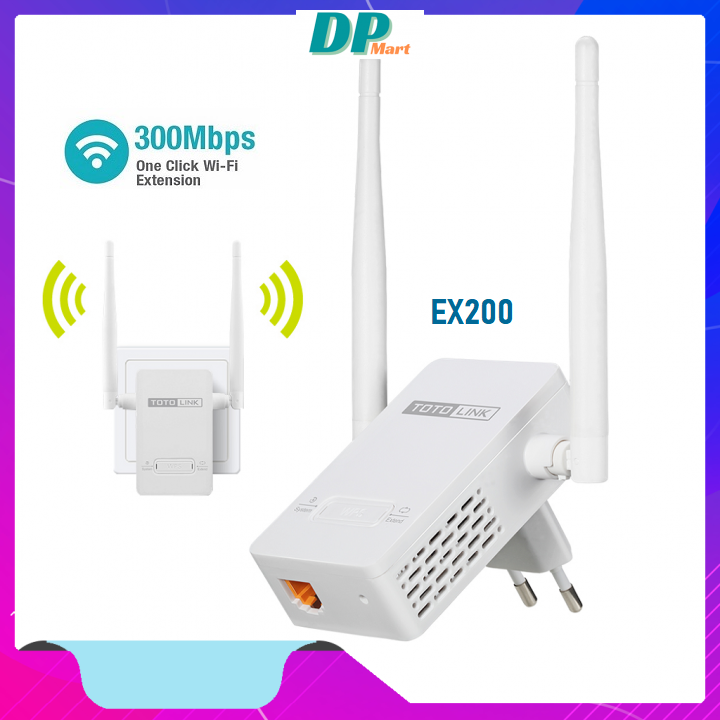 Kích sóng Wifi TotoLink EX200 bộ kích wifi chuẩn tốc độ 300Mbps Hàng chính hãng bảo hành 24 tháng