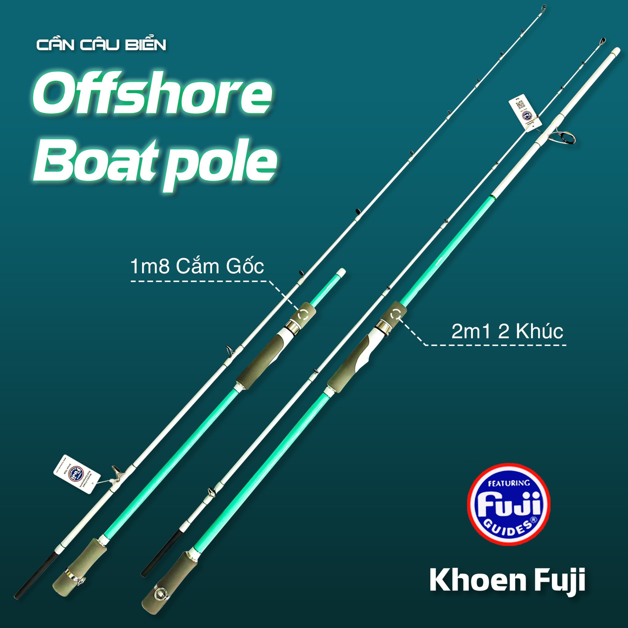 Cần JIG cắm gốc Khoen Fuji cực khỏe , cần cấu biển , cần máy , cần câu máy - DT fishing