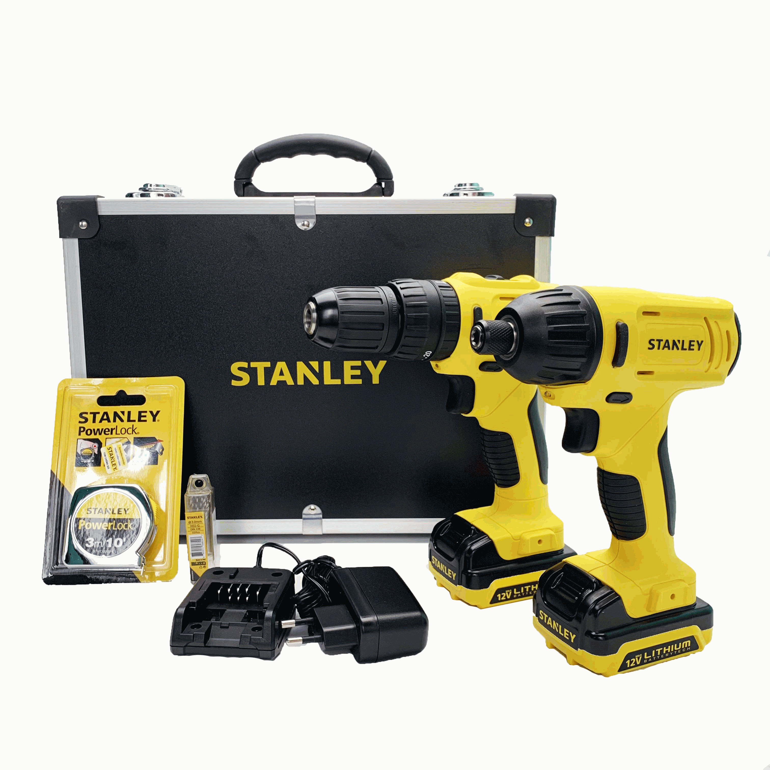 Combo máy khoan, máy bắt vít dùng pin 1.5ah stanley 12v schi121s2fk