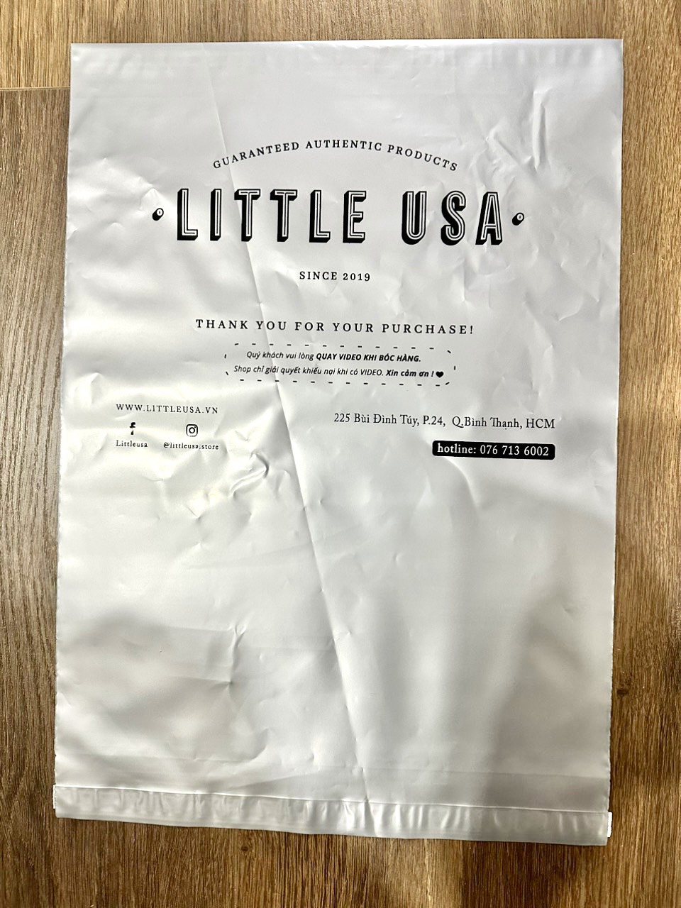 Túi zip gói hàng logo LittleUsa