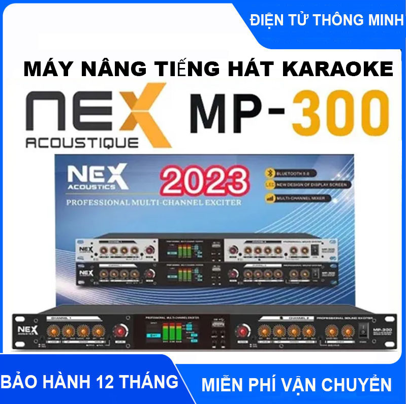 Nâng tiếng nex acoustics mp300 - máy nâng tiếng hát karaoke nex mp300 - chống hú, lọc âm, chỉnh giọng míc, có cổng outloa sub, âm thanh chuyên nghiệp giúp tiếng bass lực mạnh, treble bén nhuyễn và trong trẻo. bảo hành 12 tháng.