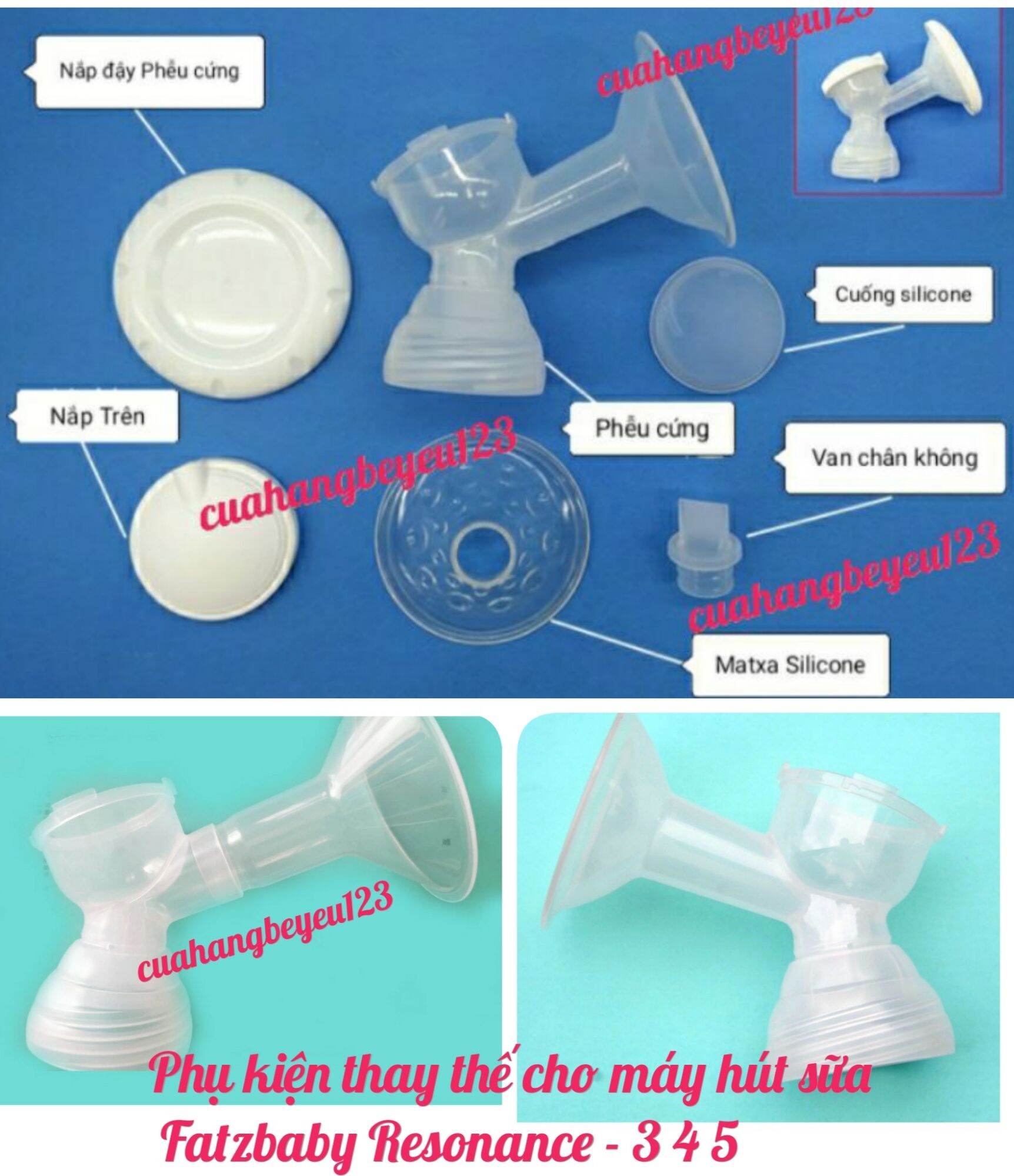 (RẺ VÔ ĐỊCH) Phễu nhựa cứng cổ rộng / Bộ phụ kiện Fatzbaby Resonance 3 4 5 FATZ /  Sanity - phụ kiện thay thế máy hút sữa điện PKMHS HOT