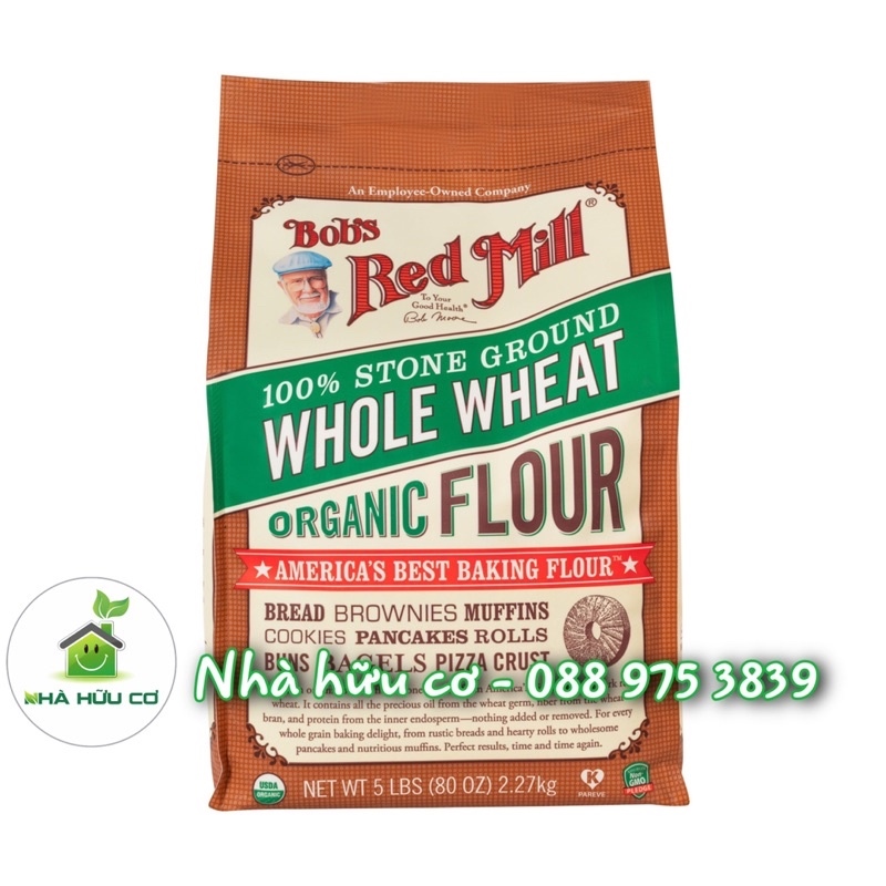 Hot sales cheap bột mỳ nguyên cám hữu cơ bob's red mill 2.27kg/1kg/500g - date: 10/2022 -