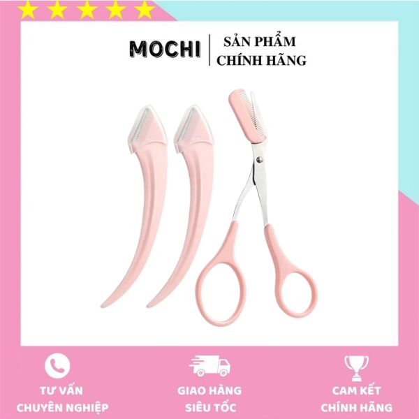Bộ Dụng Cụ Cắt Tỉa Lông Mày Chuyên Nghiệp Với Kéo Và Lưỡi Dao Cạo