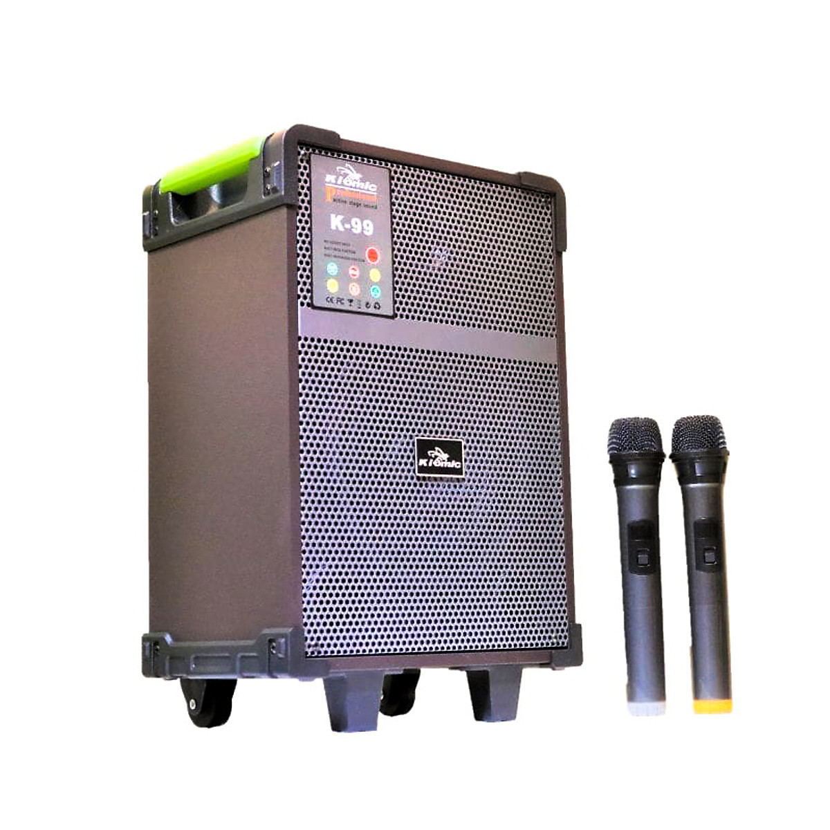 Loa kéo kiomic k99 - loa bluetooth karaoke công suất lớn, bass 2 tấc âm thanh sống động không rè, tặng kèm 2 micro karaoke chống hú bắt âm tốt - loa kéo karaoke hàng nhập khẩu bảo hành 12 tháng
