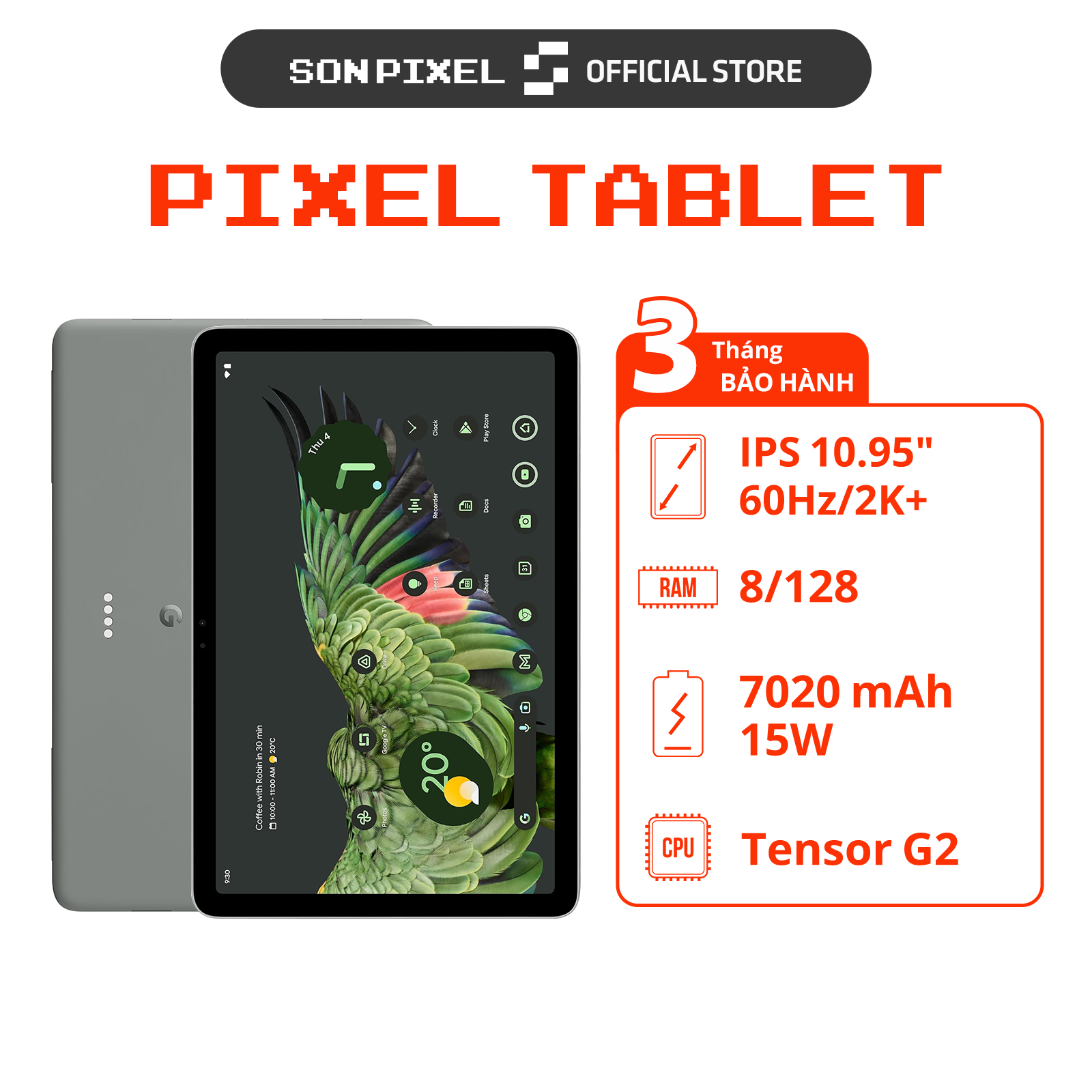 Original Google Pixel tablet, sonpixel