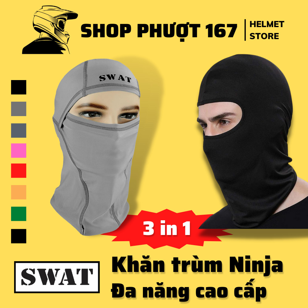 KHĂN TRÙM NINJA ĐỦ LOẠI Chất liệu vải siêu mềm mịn Co giãn Chống nắng Chống bụi Thương hiệu SWAT Cao cấp
