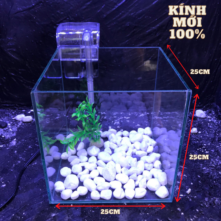 Bể cá mini CUBIC 25cm dành cho nuôi cá cảnh hồ thủy sinh