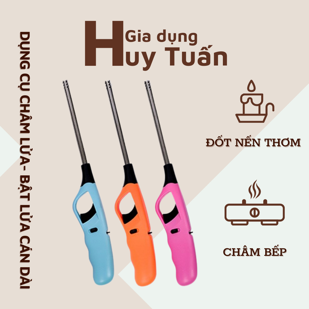 Dụng cụ châm lửa bếp gas, bếp cồn, nến thơm, (Quẹt) Cây mồi lửa bếp lẩu thông minh, Súng mồi lửa, Bật lửa điện an toàn, tiện dụng, Gia dụng Huy Tuấn Hà Nội