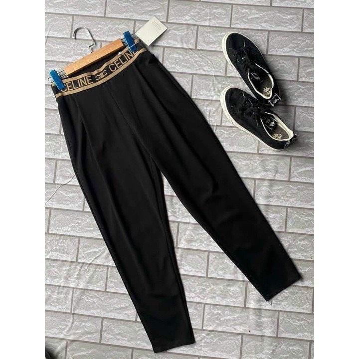 Quần baggy nữ cạp chun lưng cao có big size, Quần vải công sở nữ chất Umi cao cấp-mã 46