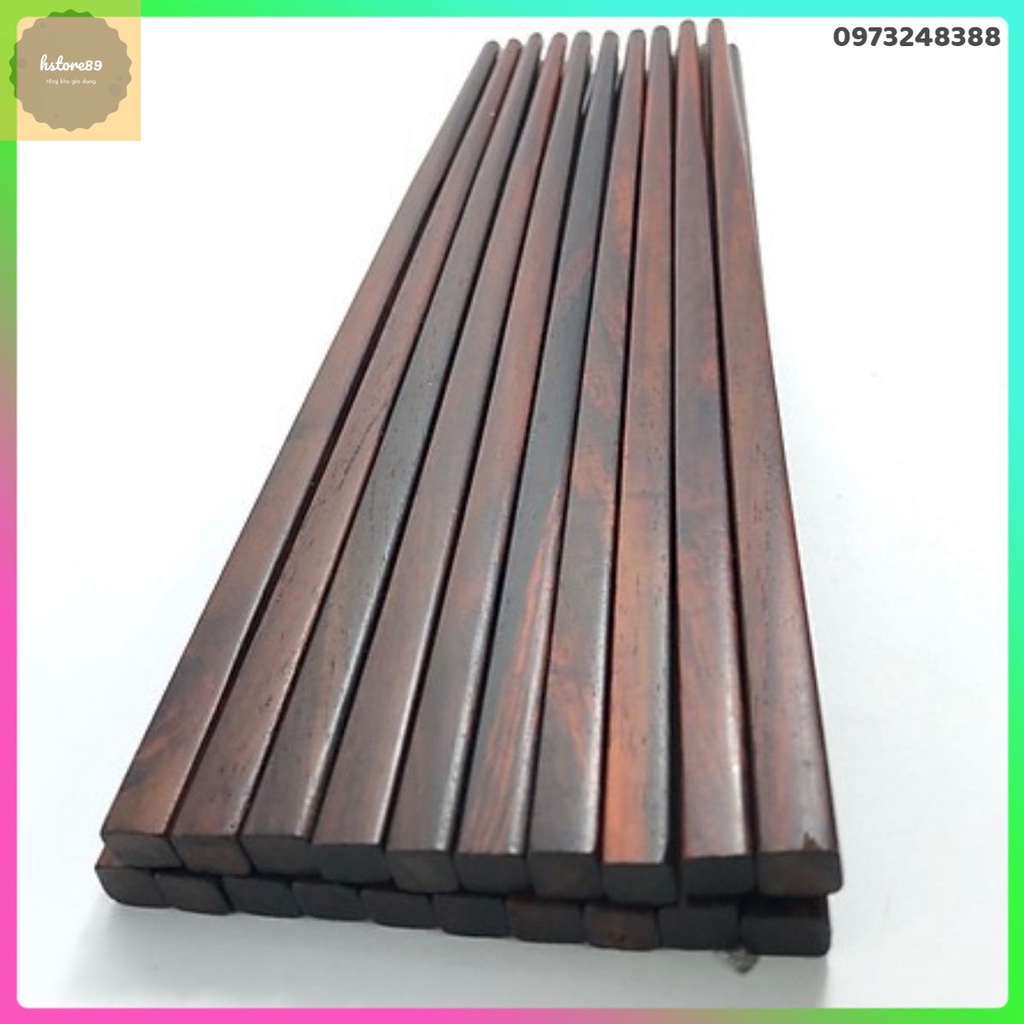 Đũa gỗ , 10 đôi đũa gỗ trắc cao cấp hàng được làm thủ công nên an toàn cho sức khỏe mọi người