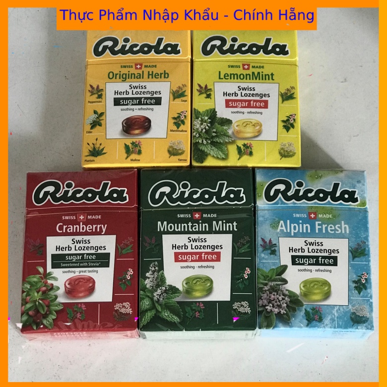 [ 5 Vị ] Kẹo Ngậm ho Thảo Mộc Ricola 40gr NHẬP KHẨU THỤY SĨ