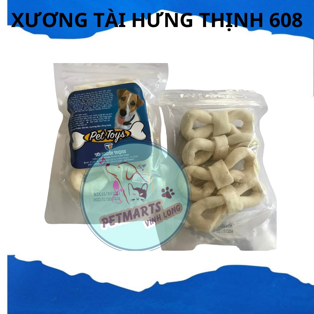 Bánh xương snack làm từ da bò cho chó  TÀI HƯNG THỊNH MS 608