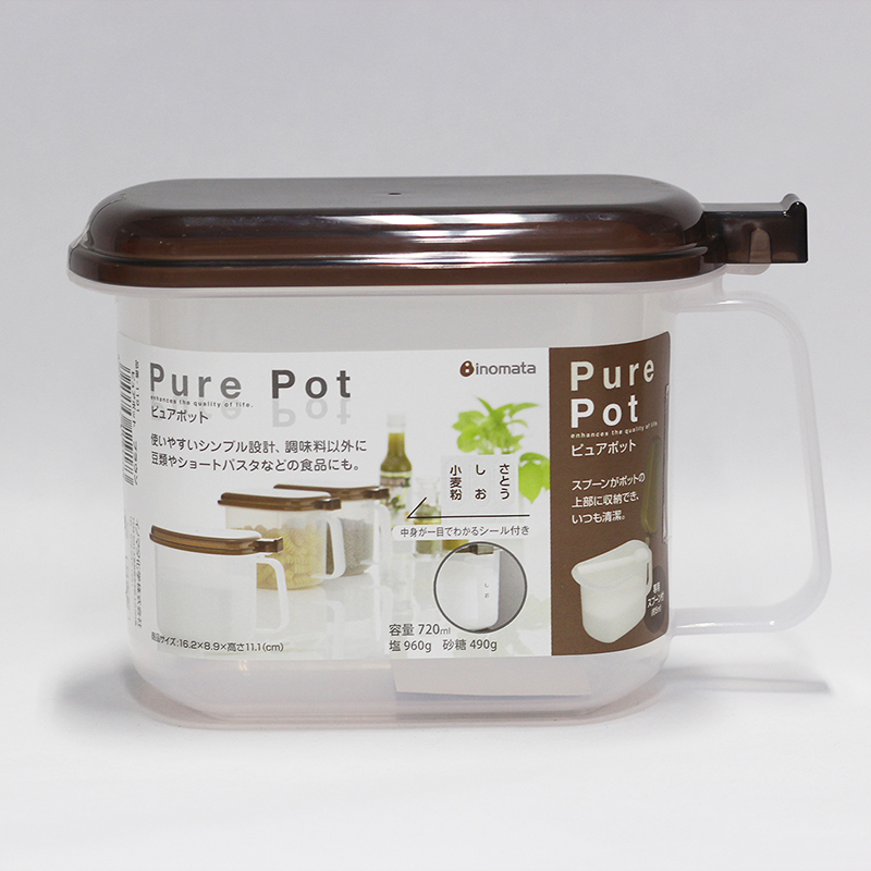 Lọ đựng gia vị kèm thìa Inomata Nhật Bản 720ml nhựa PP an toàn, chịu được nhiệt độ từ -20 độC đến 140 độ