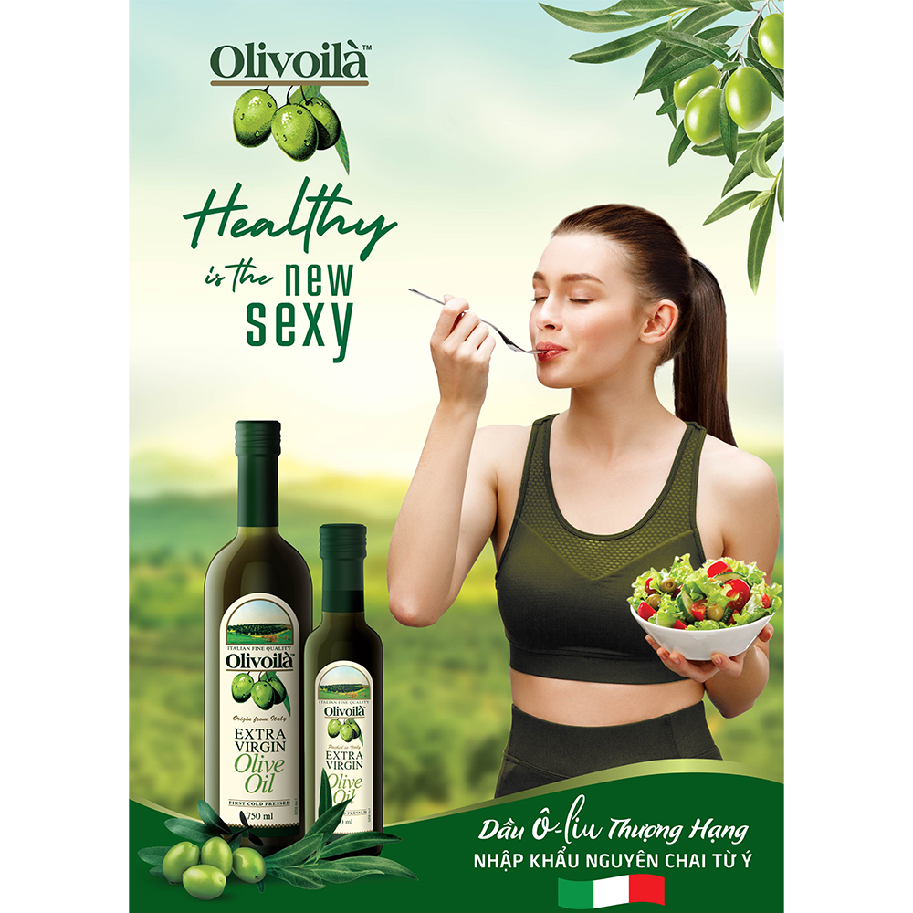 [senxanh foods] dầu oliu nguyên chất olivoilà extra virgin 750ml 1
