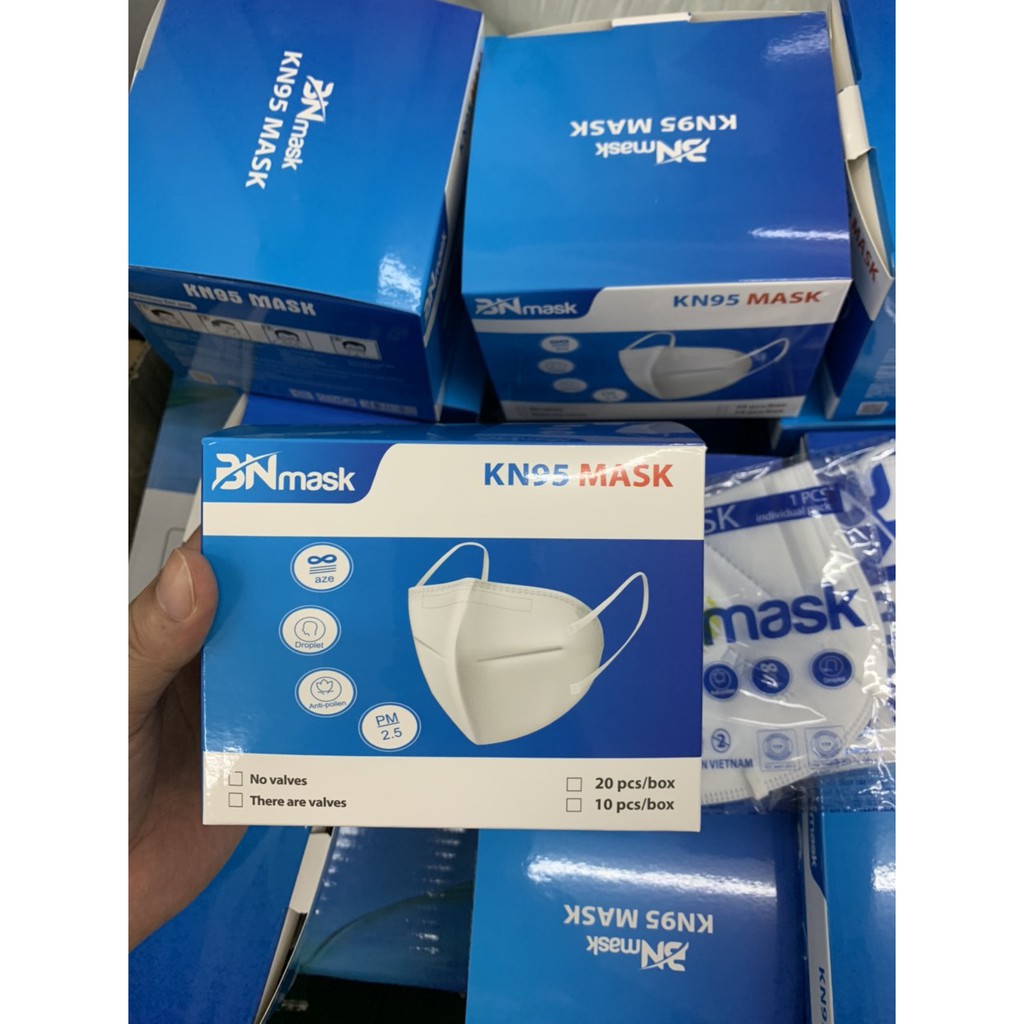 Khẩu trang bnmash kn95 mask "có van" 1 hộp 10 cái