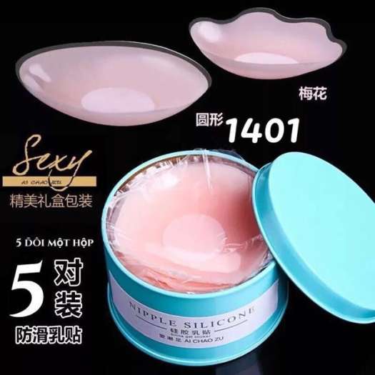 [HCM]Hộp 10 miếng dán nhủ hoa silicon siêu dính (dán ti dán ngực)