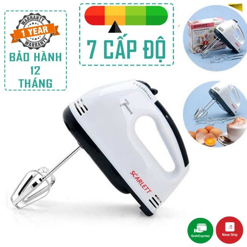 Máy đánh trứng cầm tay 07 tốc độ 180W loại cao cấp 2020 đi kèm 4 tay khuẩy, máy đánh trứng cầm tay mini, máy nhào bột mì, Máy nhào bột mini