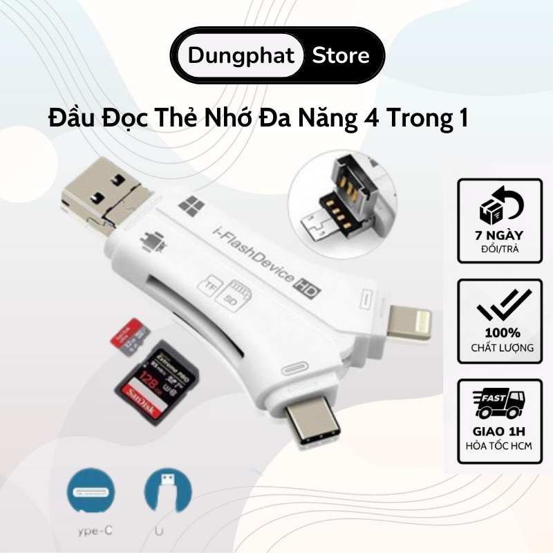 Đầu đọc thẻ nhớ đa năng 4 trong 1