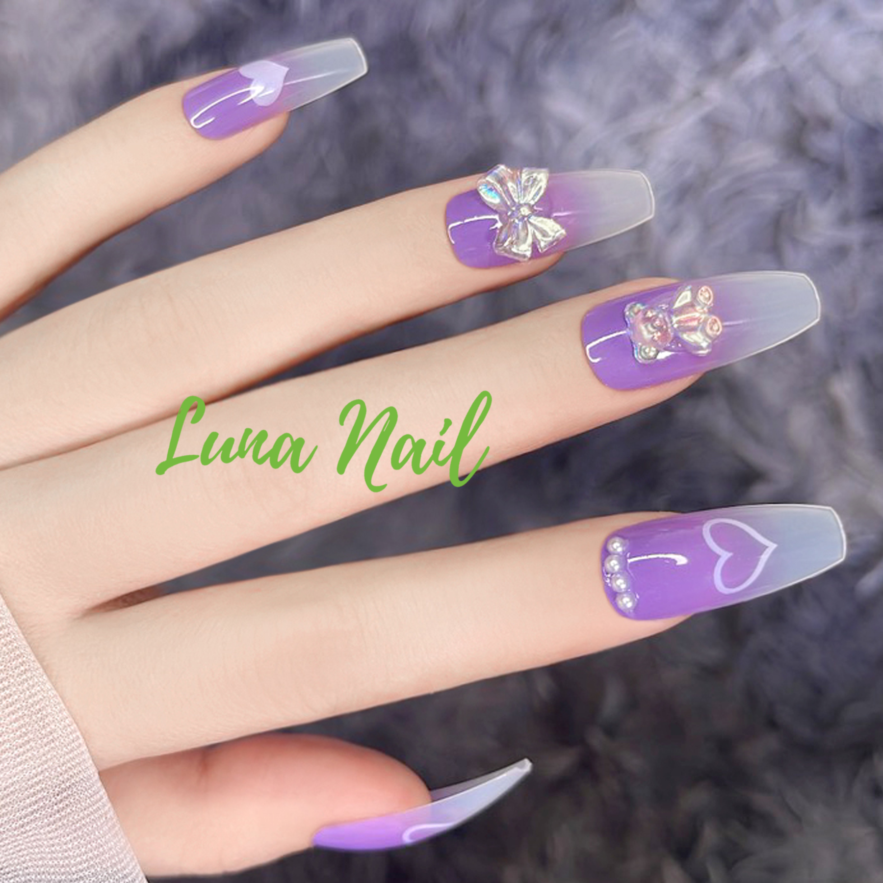 Móng Tay Giả Luna Nail Hộp 24 Nail Box Giá Rẻ Độ bóng cao Bền LN155