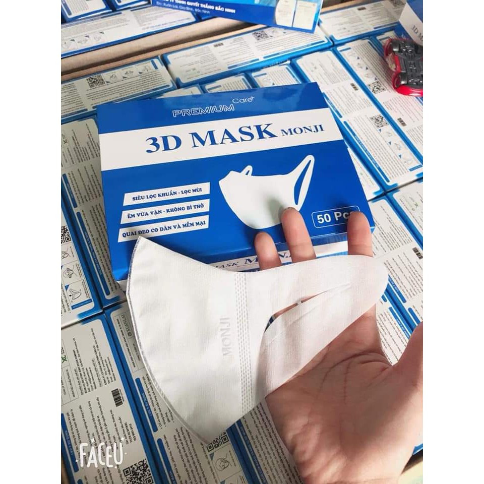 [HCM] Khẩu trang 3D mask MONJ hộp 50 cái, Khẩu Trang Y Tế, Khẩu Trang 3D Hàn Quốc