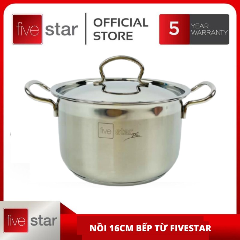 Nồi inox FIVESTAR 3 đáy dòng sandwich ( SW) nắp inox size 16/18/20/24/26/28/30 BẢO HÀNH 2 NĂM