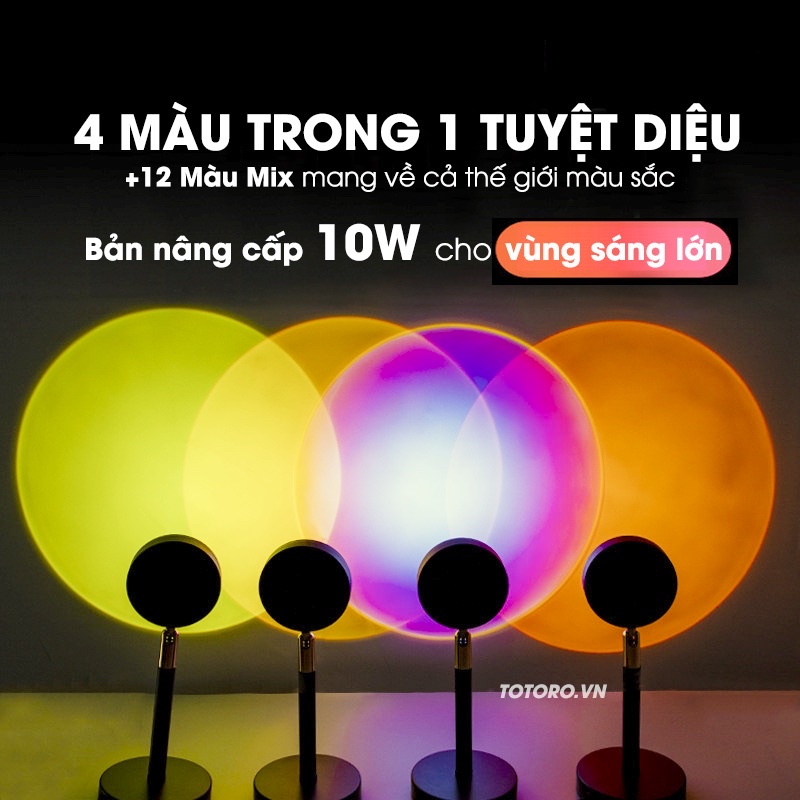 Đèn hoàng hôn 4 màu trong 1 - đèn sunset - đèn rose blackpink
