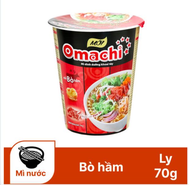 ( Thùng 24 ly ) Mì ly Omachi xốt bò 70g