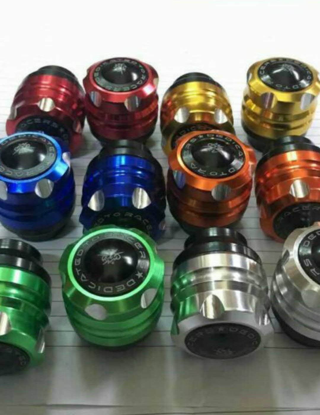 Cặp chống đổ trước nhôm màu có nắp gắn cho các loại xe máy