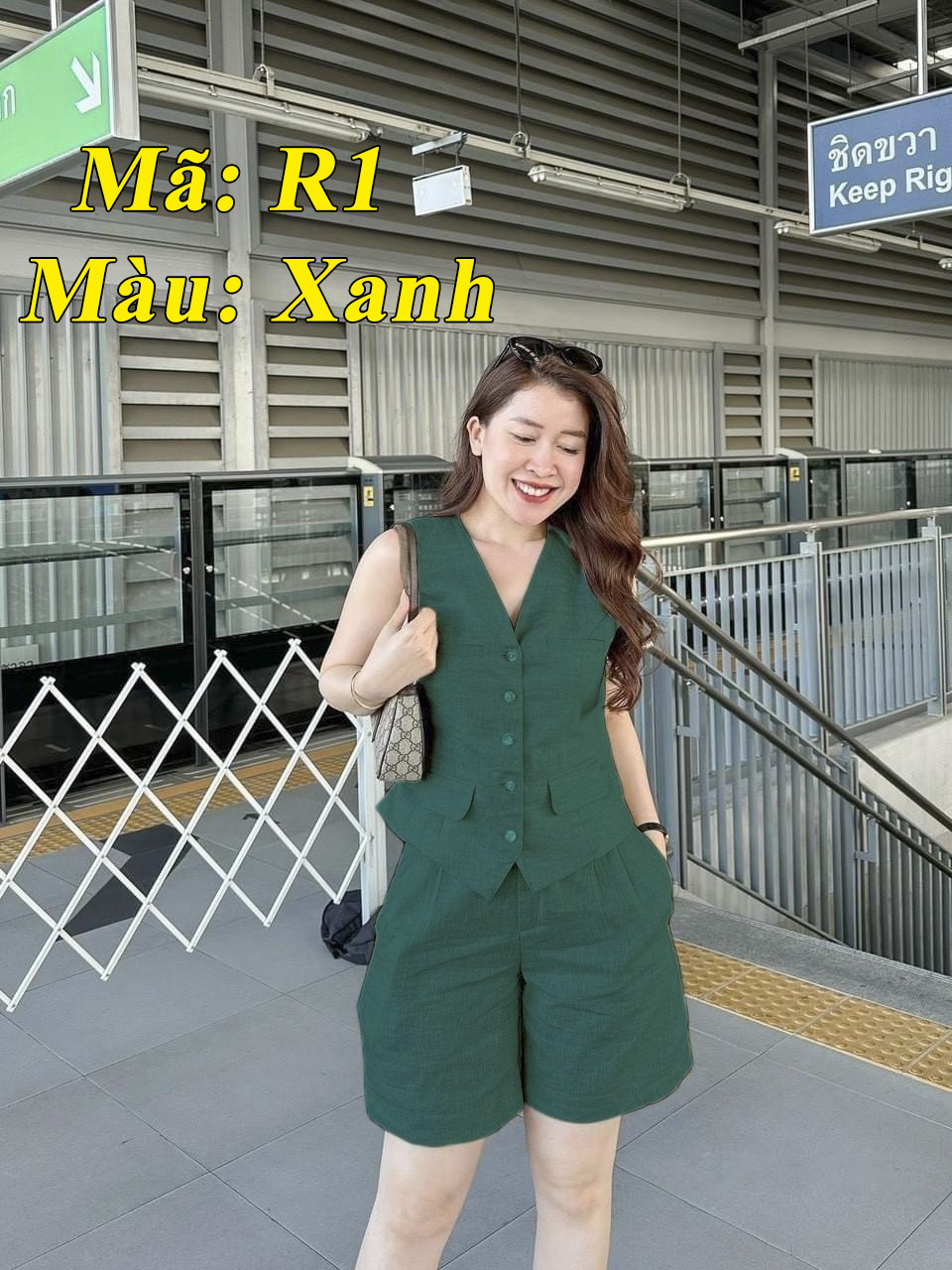 Set Bộ Nữ Áo Sát Nách, Quần Cộc, Bộ Đũi Nữ, Túi Áo Giả, Mã R1