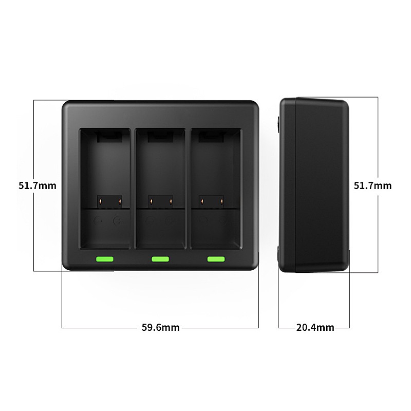 Dock sạc gopro 11 / gopro 10 / gopro 9 . dock sạc có 3 khe gắn pin, cho phép sạc cùng lúc 3 viên pin. tuy nhiên cắm 1 viên sạc vẫn được.