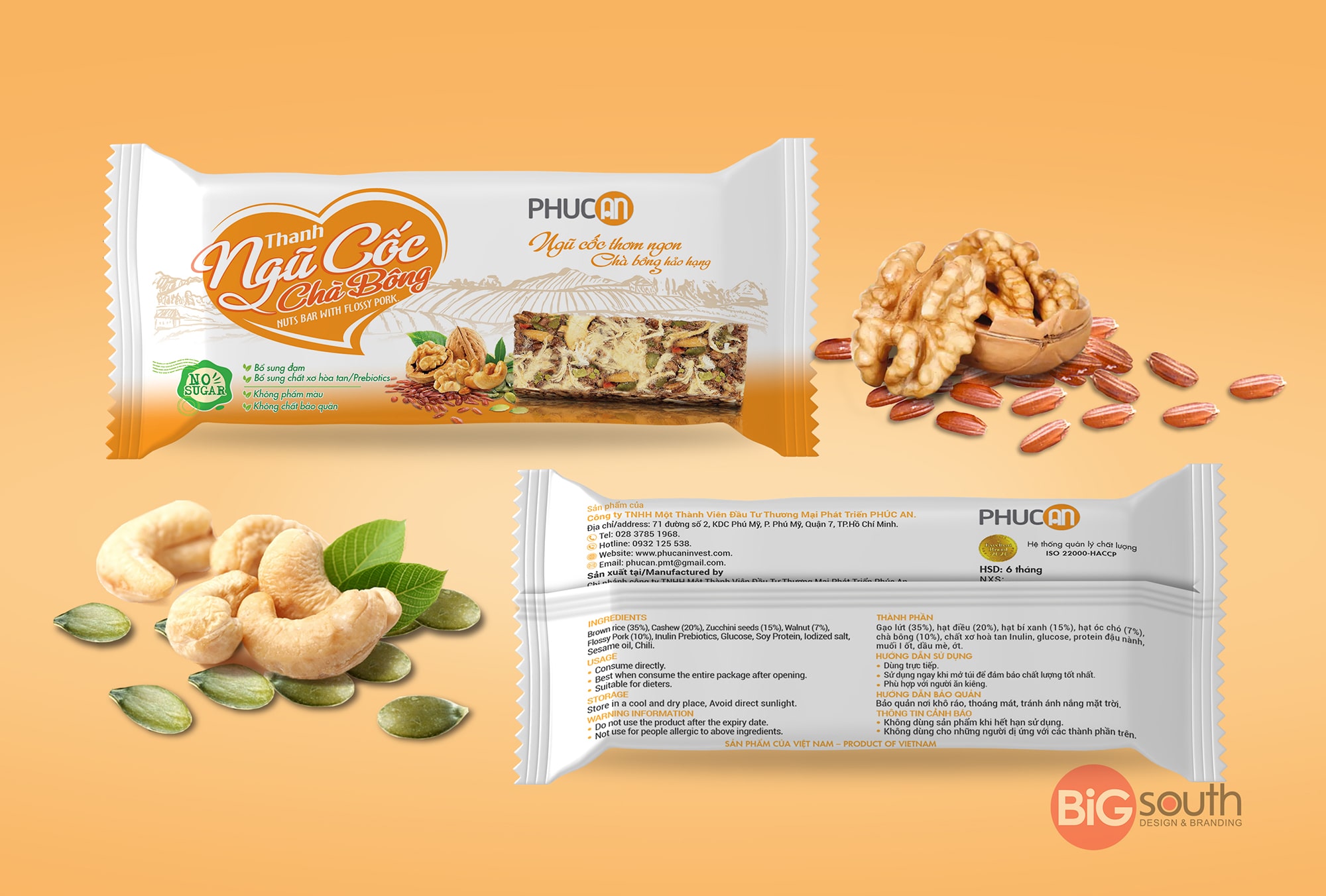 Thanh Ngũ Cốc Chà Bông Phúc An (  1 hộp 5 thanh x 20g)