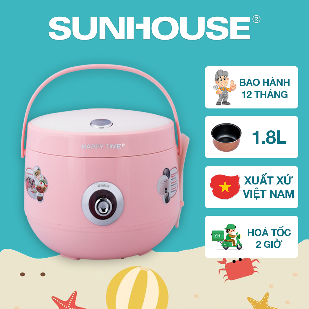 Nồi cơm điện 1.8l happy time htd8521p - bảo hành 12 tháng