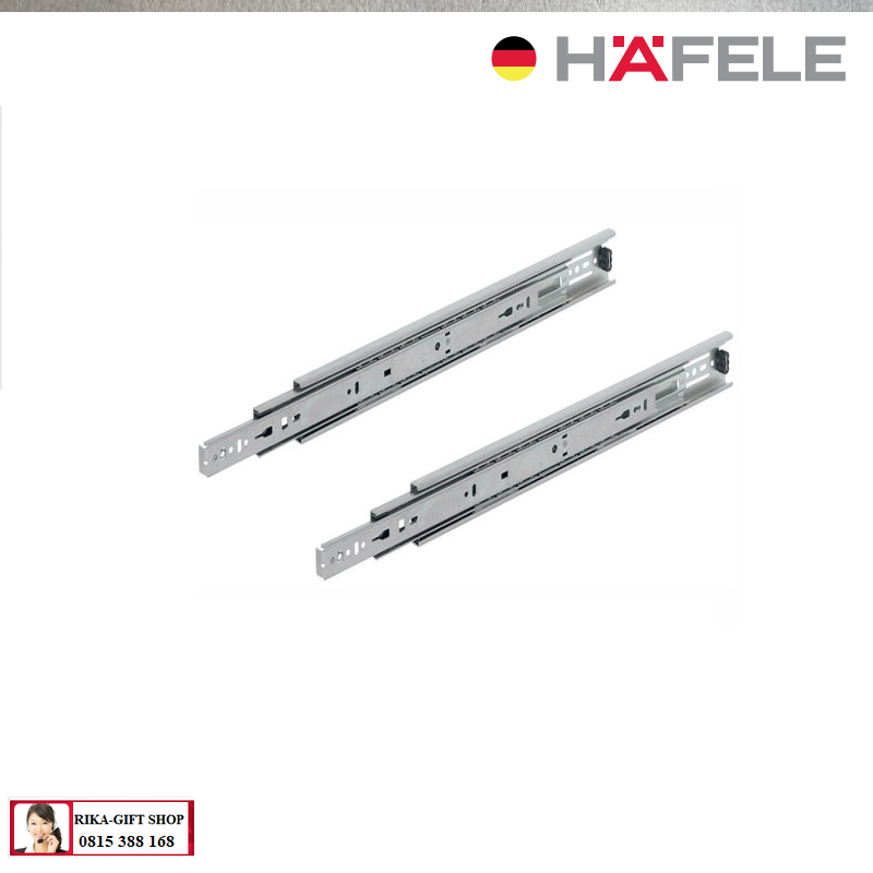 Ray bi hafele 3 tầng, không giảm chấn, màu sáng