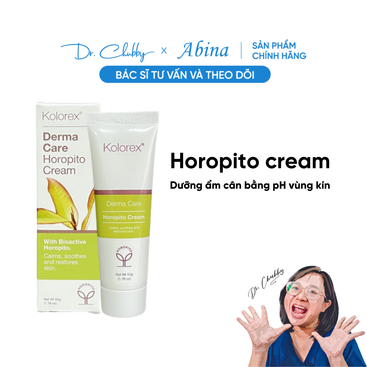 Kem dưỡng ẩm giảm nấm toàn thân Kolorex Derma Care - Tuýp 50g - Dr Chubby