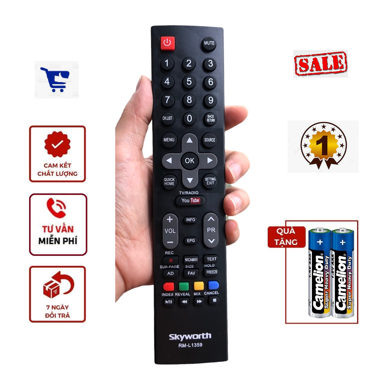 Remote điều khiển tv skyworth rm-l1359 hàng tốt - điều khiển tv skyworth rm-l1359 hàng tốt - đầu bấm điều khiển tv skyworth rm-l1359 hàng tốt - tặng kèm pin