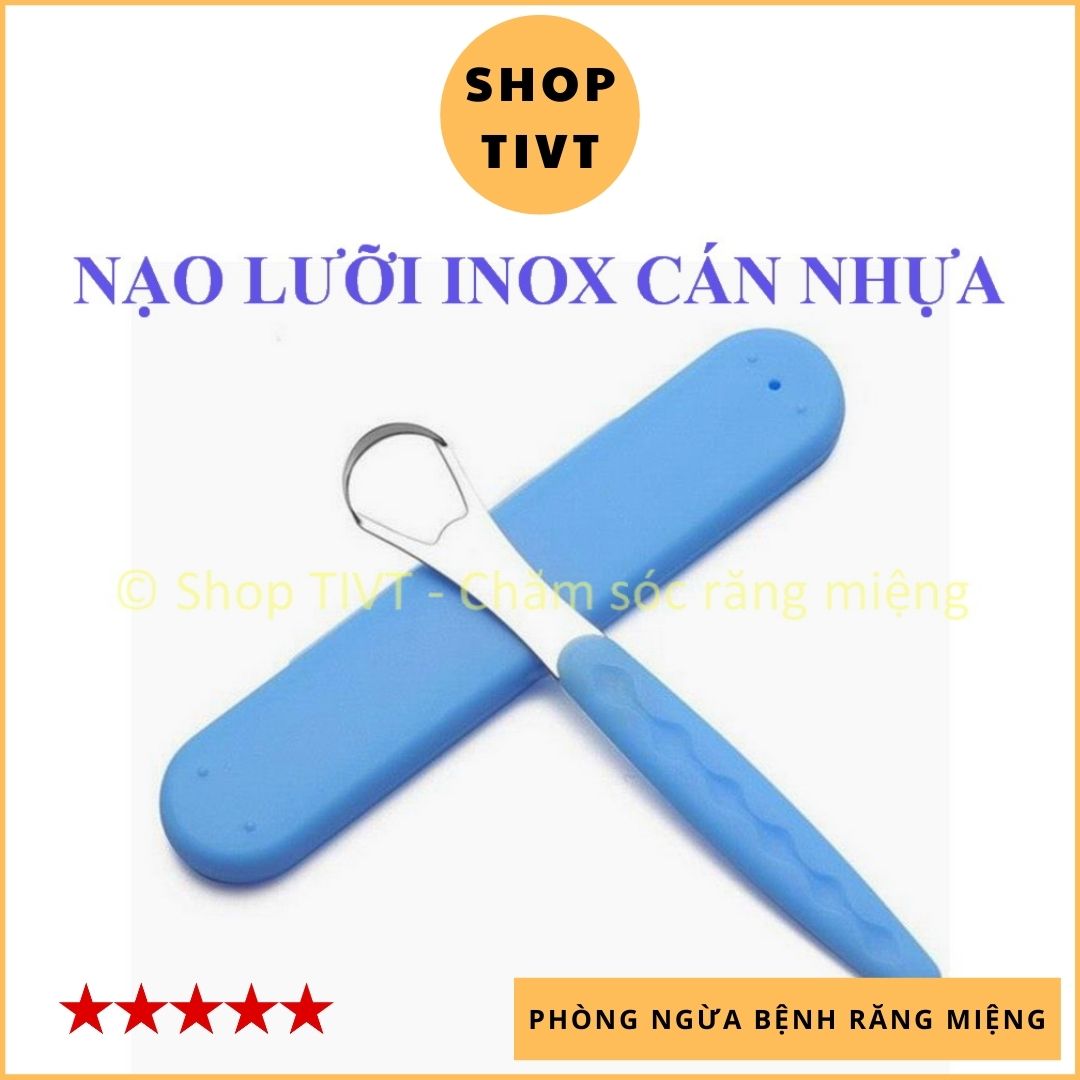 Dụng cụ vệ sinh lưỡi bằng Inox kèm hộp, cây rơ lưỡi, cạo, nạo, làm sạch rêu lưỡi, không còn hơi thở nóng, hôi, dụng cụ cạo mùn lưỡi bằng thép không gỉ-TIVT