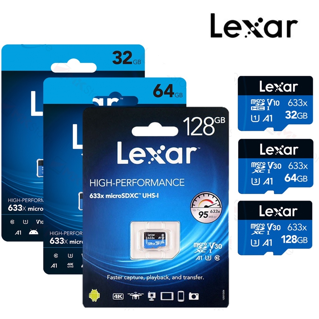 Thẻ Nhớ MicroSD Lexar BlueSeries Class 10 Tốc Độ Cao Chuyên Dụng Cho Camera Giám Sát, Camera Hành Trình, Máy ảnh, Smartphone, tùy chọn thẻ nhớ 32gb, thẻ nhớ 64gb, thẻ nhớ 128gb