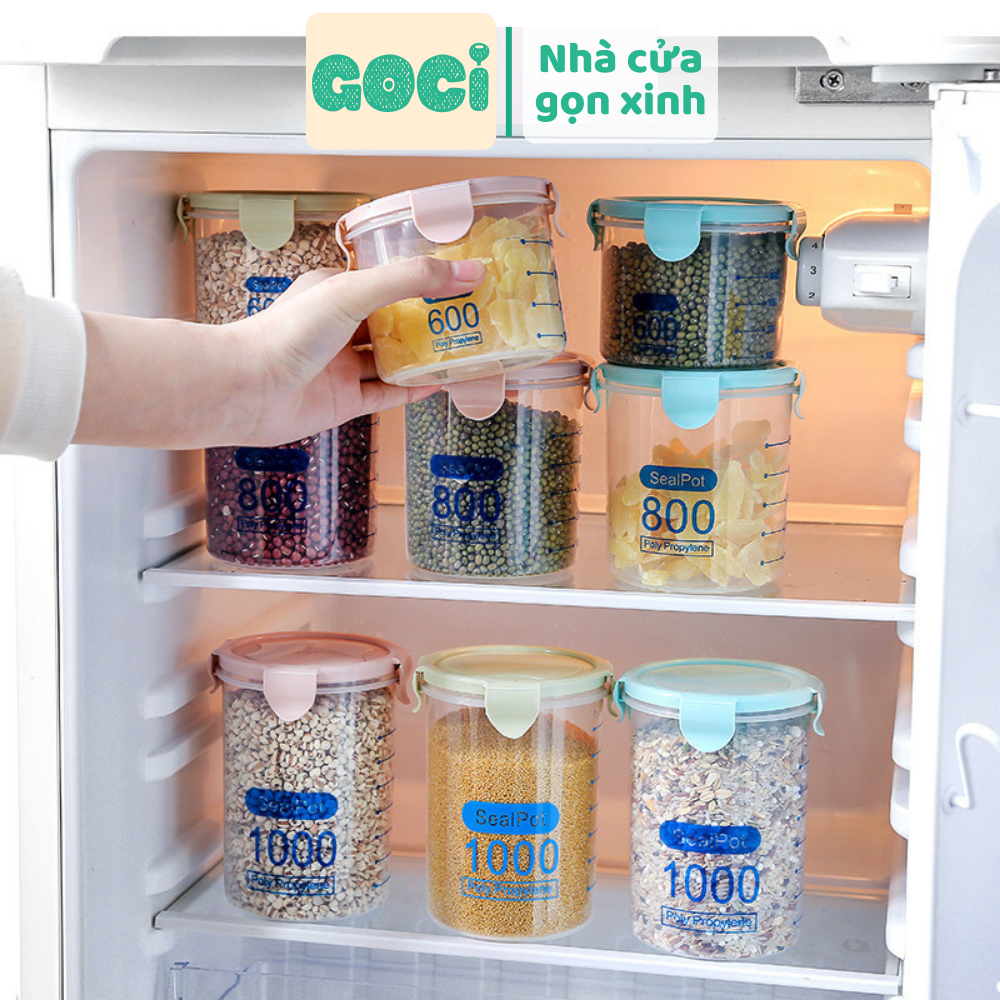 Hộp Đựng Thực Phẩm Ngũ Cốc Gia Vị Nhựa Pp Cao Cấp Nắp Kín Chống Ẩm Bảo Quản Nguyên Liệu Đồ Ăn