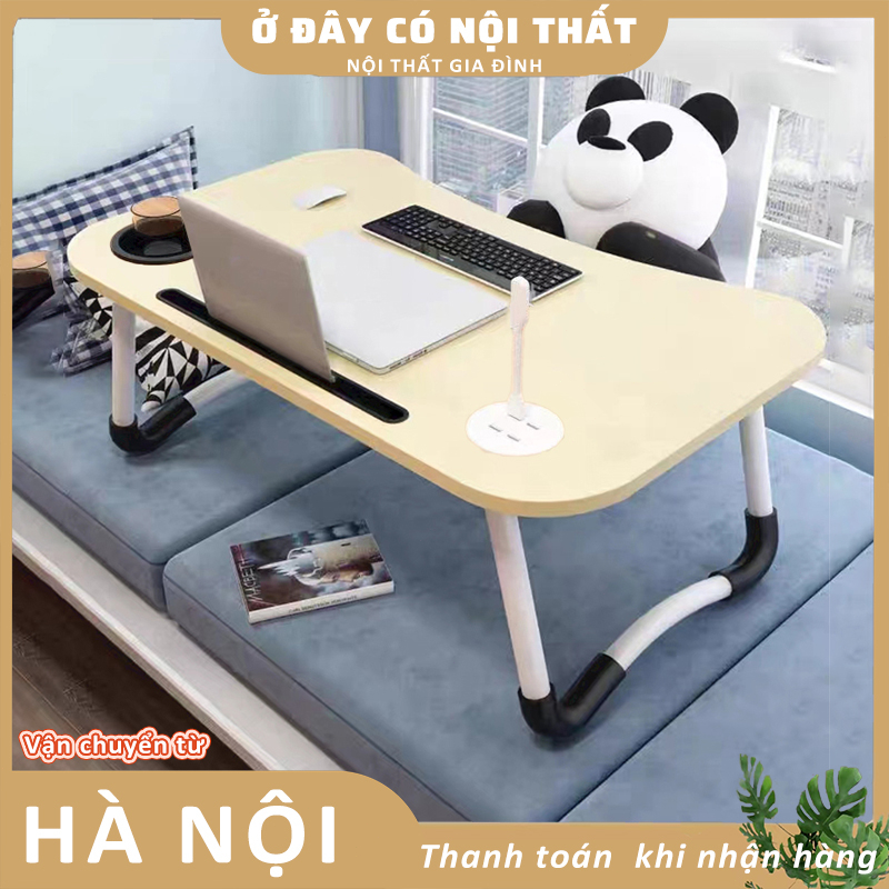Bàn Học Bàn Làm Việc Bàn Laptop Gập Gọn Bàn Học Gập Thông Minh Bàn Học Gấp Gọn Mini Có Khay Cốc Ổ Usb Khe ĐIện Thoại