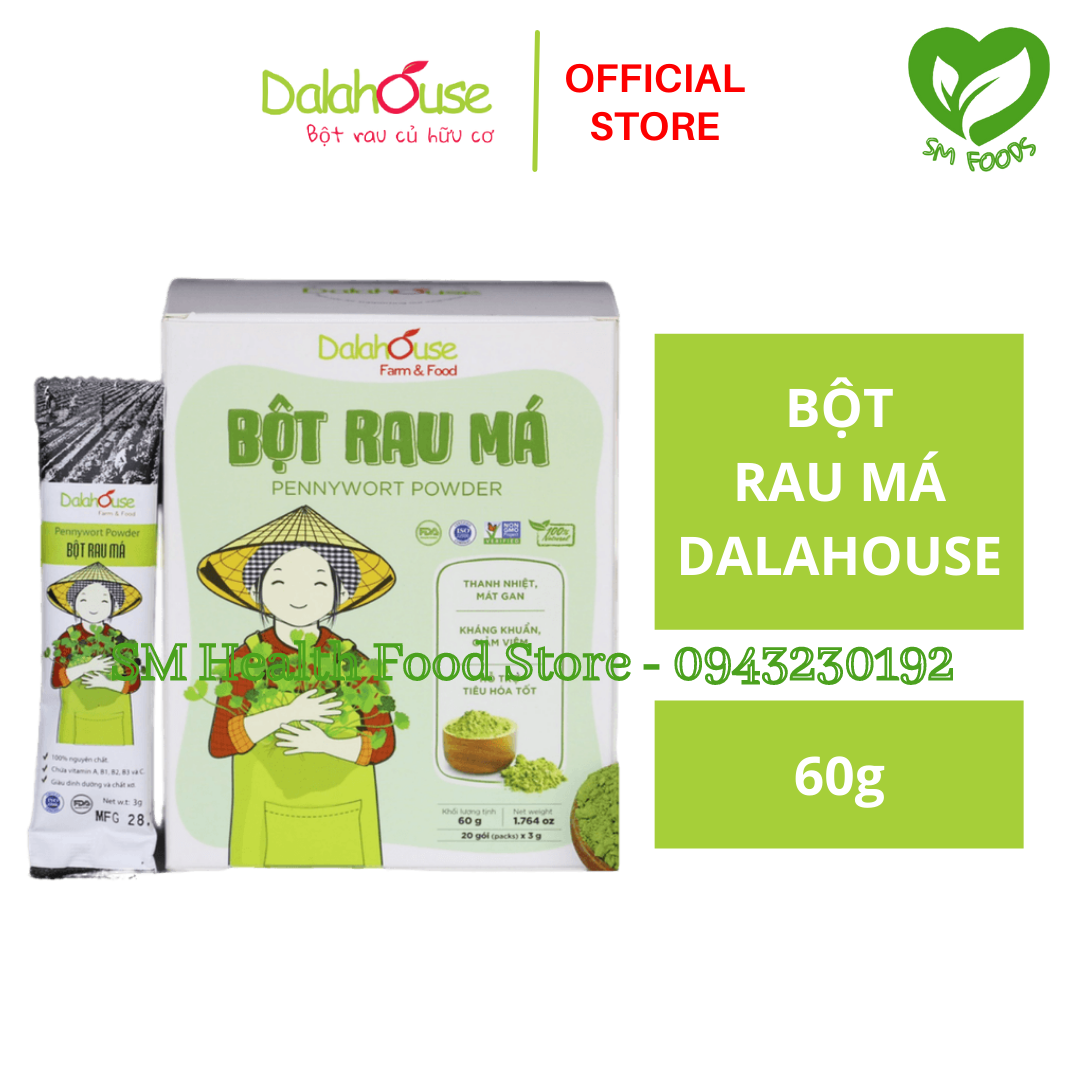 Bột Rau Má Nguyên Chất Sấy Lạnh Dalahouse 60g