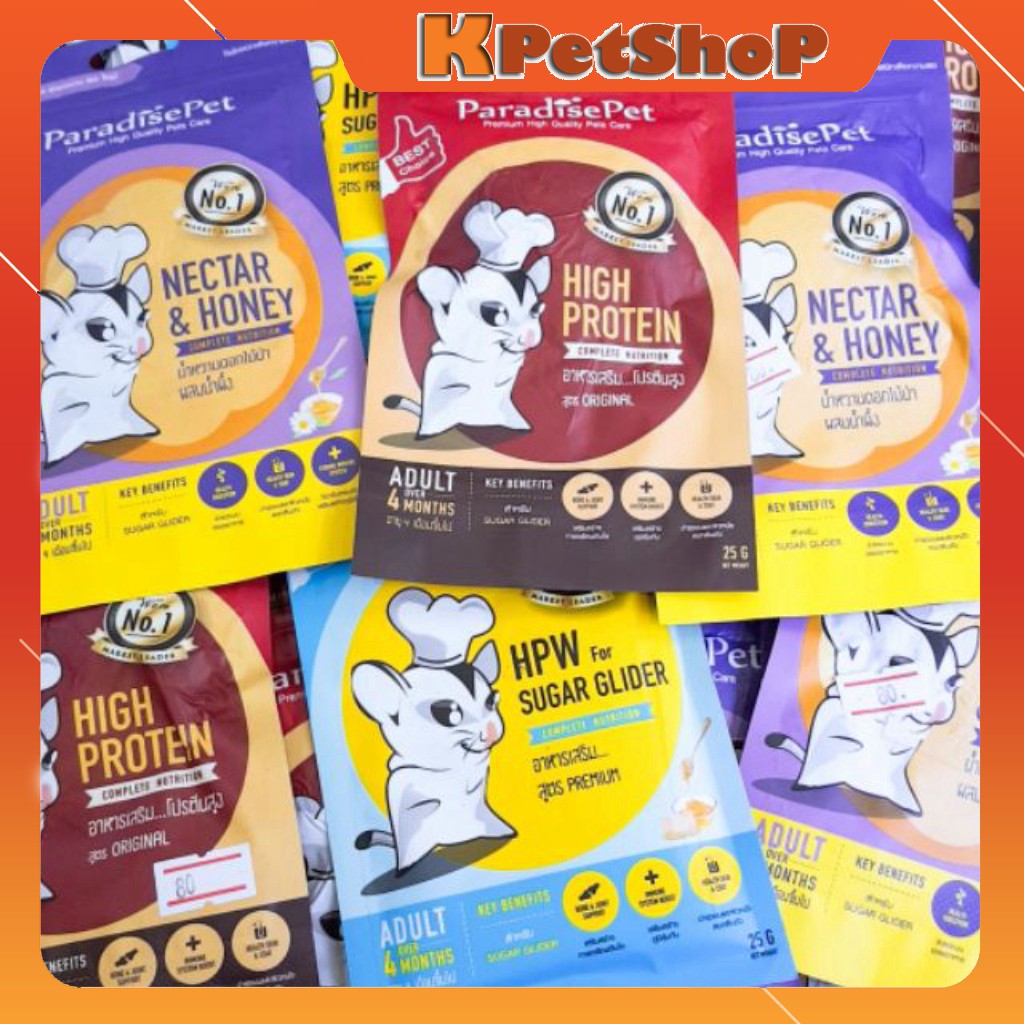 Sữa bột uống ParadisePet bổ sung dinh dưỡng cho Sóc Bay Úc ( Sugar Glider ) - Đỏ High Protein